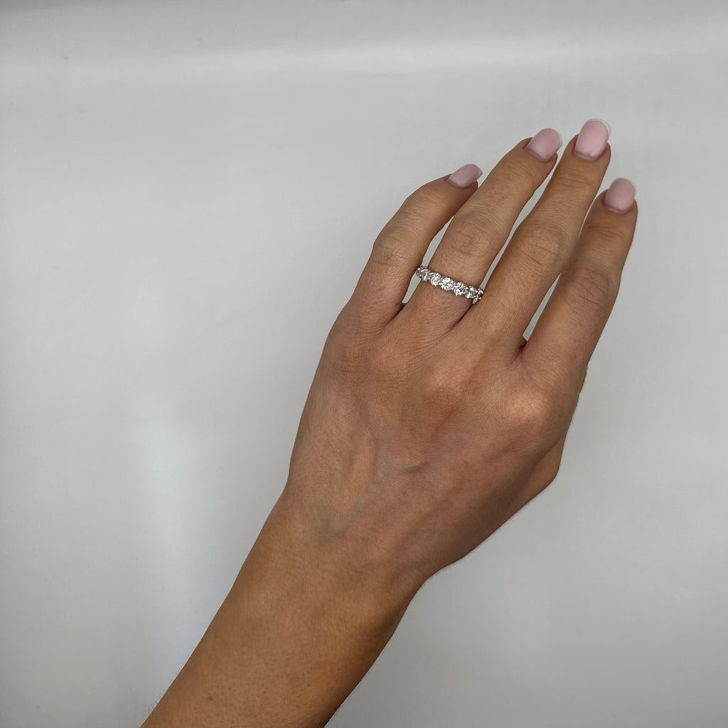 14K White Gold 3.50CT Round Diamond Eternity Band Ring WB292 GIJJ