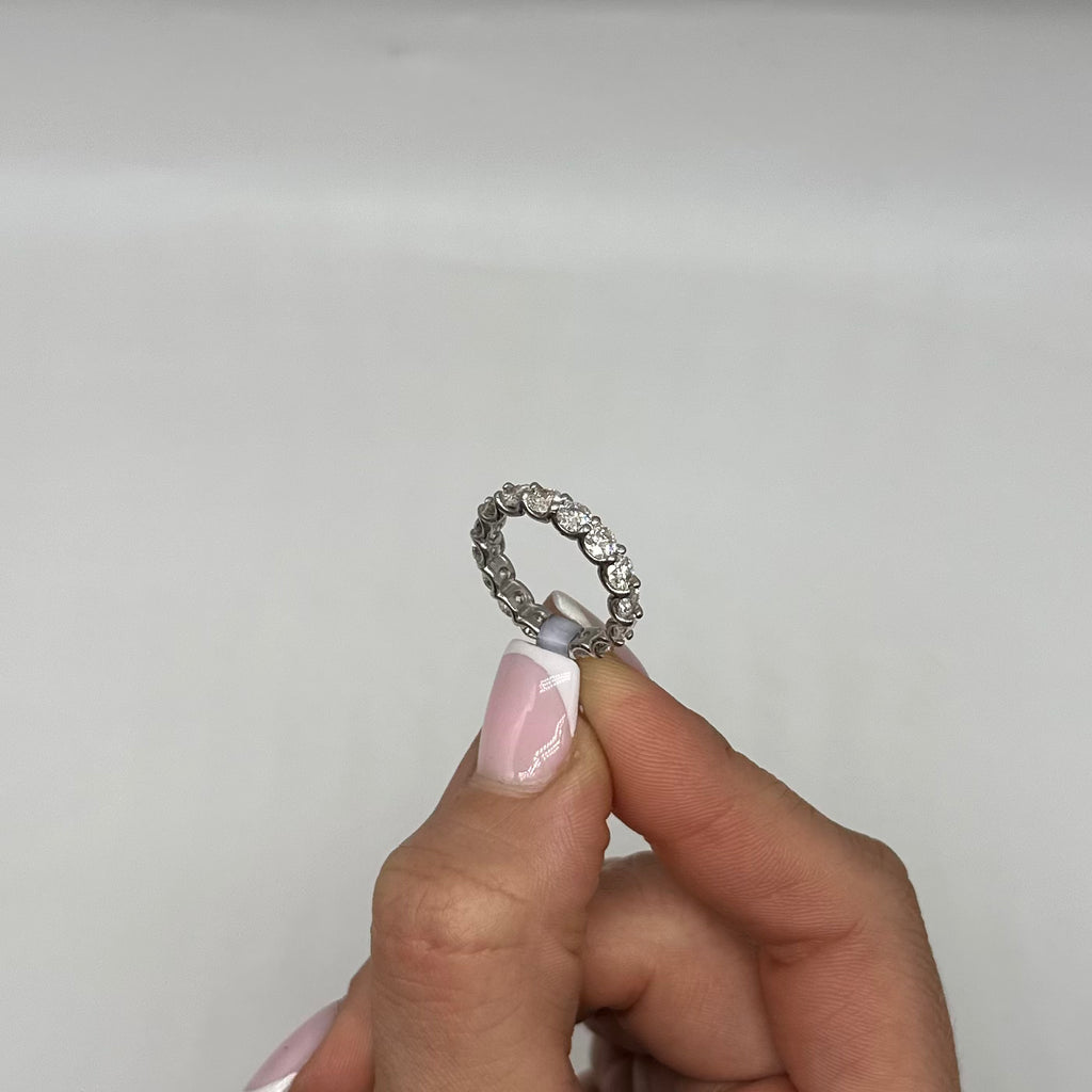 14K White Gold 3.50CT Round Diamond Eternity Band Ring WB292 GIJJ