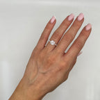 18K White Gold 2.37 CT Cushion Cut Diamond Ring – 1.72CT Clarity Enhanced Center Diamond CUSHDR0021 NGJJ