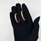18K Rose Gold Earrings – 2.97CT Multicolor Sapphires, Rubies & Diamonds E19971R-MIX