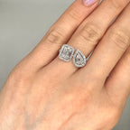 14K White Gold 0.80CT Baguette and Round Diamond Ring PJR6071-008 IIJJ