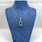 14K Yellow Gold Pendant Necklace with 0.31ct Diamonds, 0.48ct Peridot & 11.24ct Amethyst INST