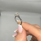 14K White Gold 1.85CT Diamond Halo Engagement Ring with 1.10 CT Round Diamond RDER051 NJJJ