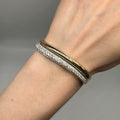 14K Yellow Gold 3.33CT Natural Round Diamond Pavé Bangle Bracelet PJB6295-1-003 TZTJ