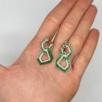 14K Yellow Gold Emerald & Diamond Earrings | 4.78ct Emeralds & 1.23ct Diamonds  PJE5871-EA-002