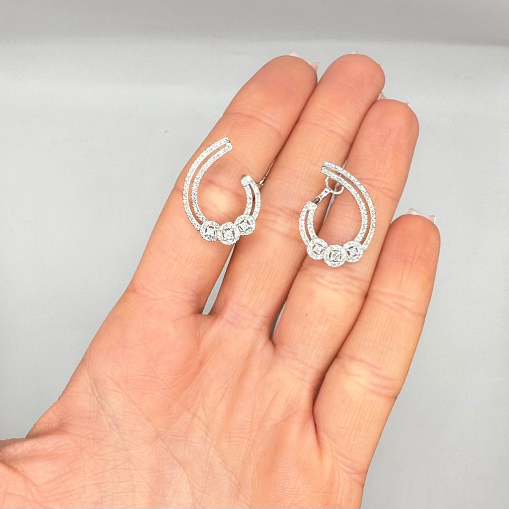 14K White Gold Diamond Earrings | 0.77ct Total Diamonds DC-E14459-1