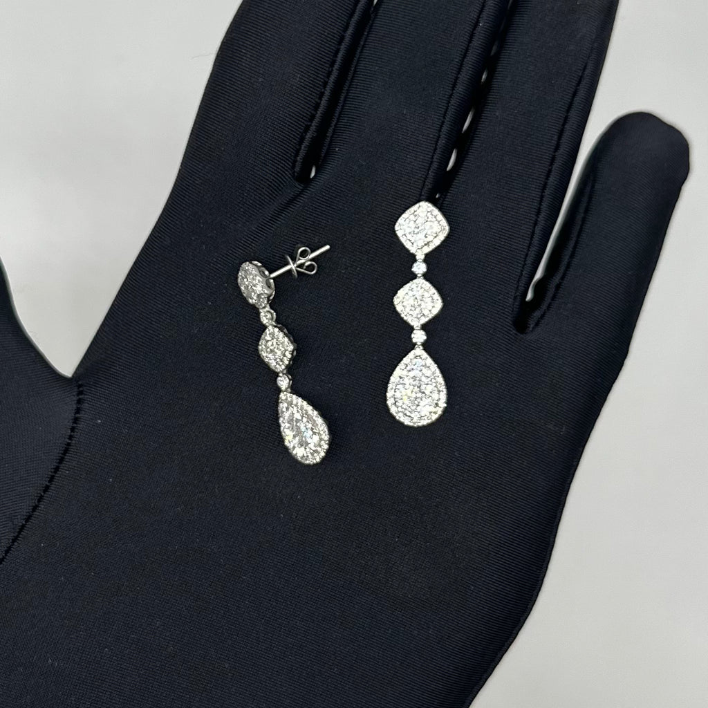 14K White Gold 3.15CT Diamond Earrings  YKE00001