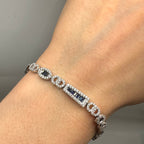 14K White Gold Sapphire & Diamond Bracelet – 2.00 CTW Sapphires, 2.20 CTW Diamonds SDB008 IAJJ