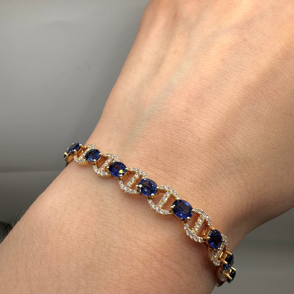 Available in White and Yellow Gold 9.63ct Sapphires 1.71ct Diamonds Bracelet NTJJ