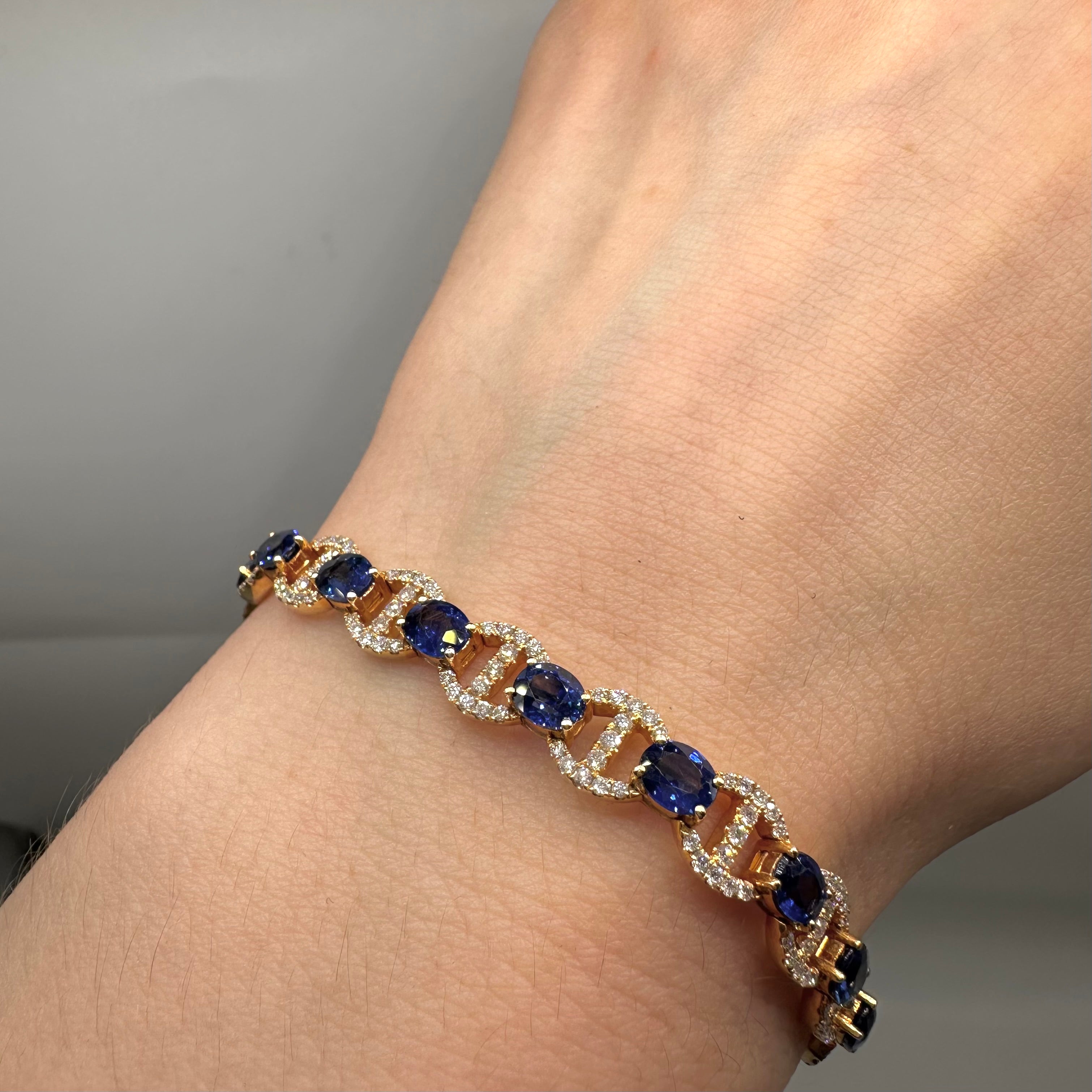 Available in White and Yellow Gold 9.63ct Sapphires 1.71ct Diamonds Bracelet NTJJ