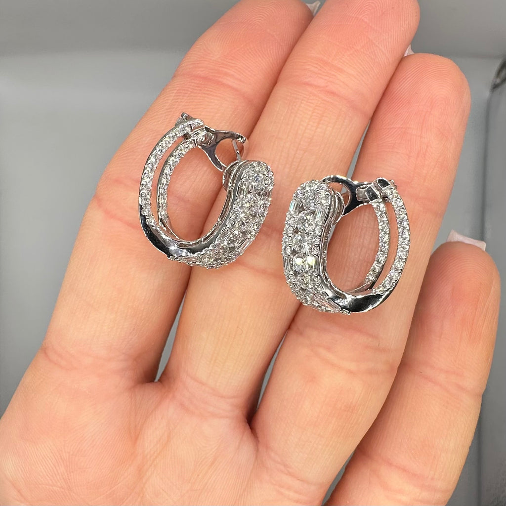 18K White Gold 2.23 CT Diamond Earrings  DIER093 ILJJ