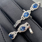 18K White Gold Sapphire & Diamond Bracelet – 7.18 CT Sapphires, 1.51 CT Diamonds DB148 GTTJ