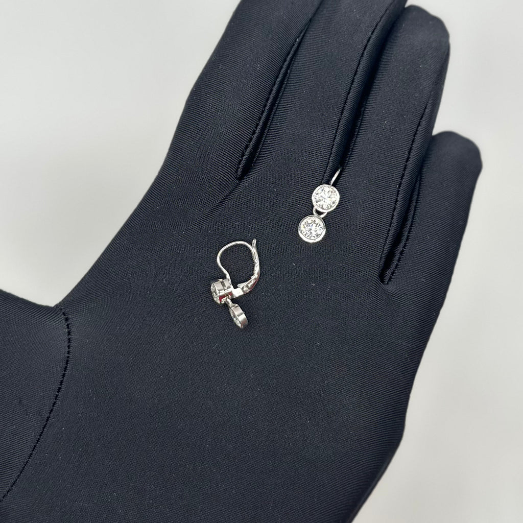 14K White Gold 2.24ct Round Diamond Bezel-Set Earrings DIER0111 GTJJ