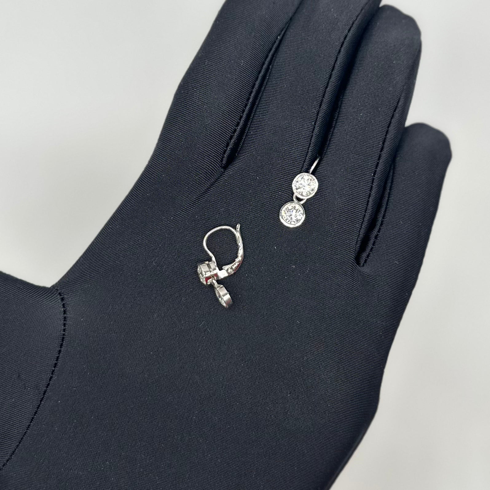 14K White Gold 2.24ct Round Diamond Bezel-Set Earrings DIER0111 GTJJ