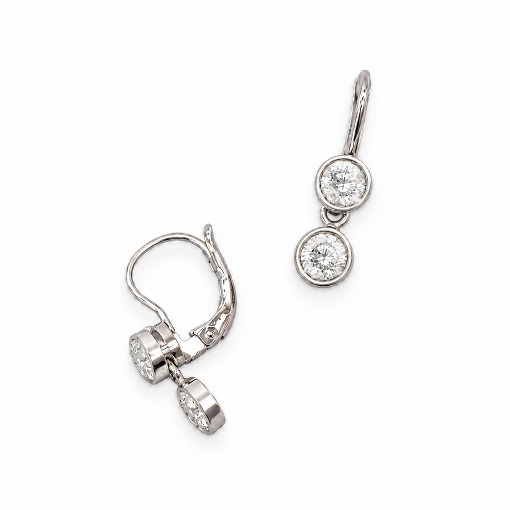 14K White Gold 2.24ct Round Diamond Bezel-Set Earrings DIER0111 GTJJ