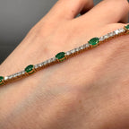14K Yellow Gold Emerald & Diamond Bracelet – 1.75ct Emeralds & 1.75ct Diamonds EMDB09 IAJJ