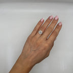 18K White Gold GIA Certified Radiant Diamond Halo Ring – 1.47CT Total Diamond Weight RADER012 IJGJ NLEN