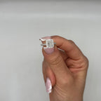 18K White Gold GIA Certified Radiant Diamond Halo Ring – 1.47CT Total Diamond Weight RADER012 IJGJ NLEN