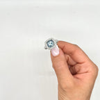 14K White Gold Aquamarine Diamond Ring – 4.08 CT Aquamarine, 0.50 CT Diamonds COLR0012 ITJJ