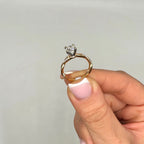 18K Rose Gold 1.23CT Diamond Twisted Engagement Ring with 1.02CT Clarity Enhanced Round Diamond RDER066 GETJ