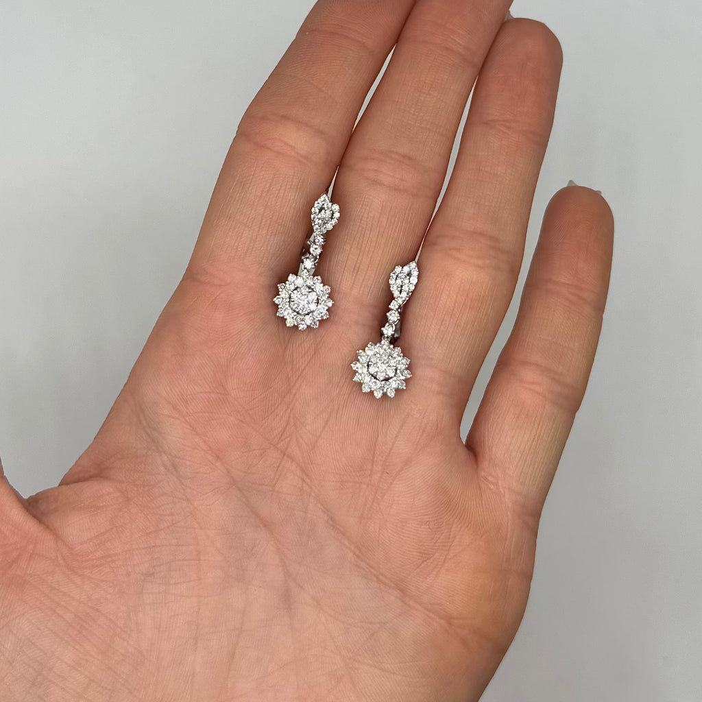 18K White Gold Diamond Earrings – 1.80ct IITJ ER015211