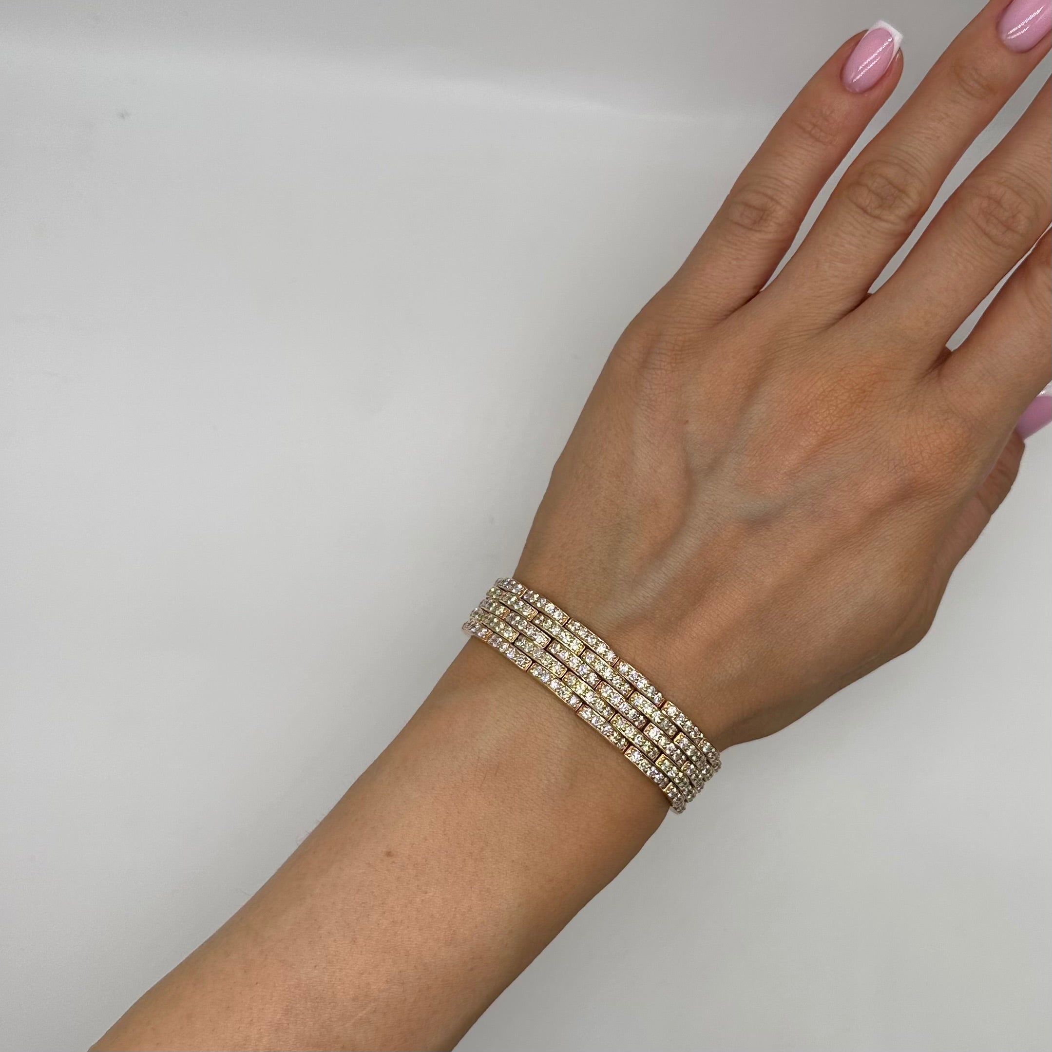 18K Two Tone Diamond Bracelet with Toggle Clasp – 13.67CT G/VS2 | DB024 IIJJJ