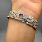 18K Two Tone Diamond Bracelet with Toggle Clasp – 13.67CT G/VS2 | DB024 IIJJJ