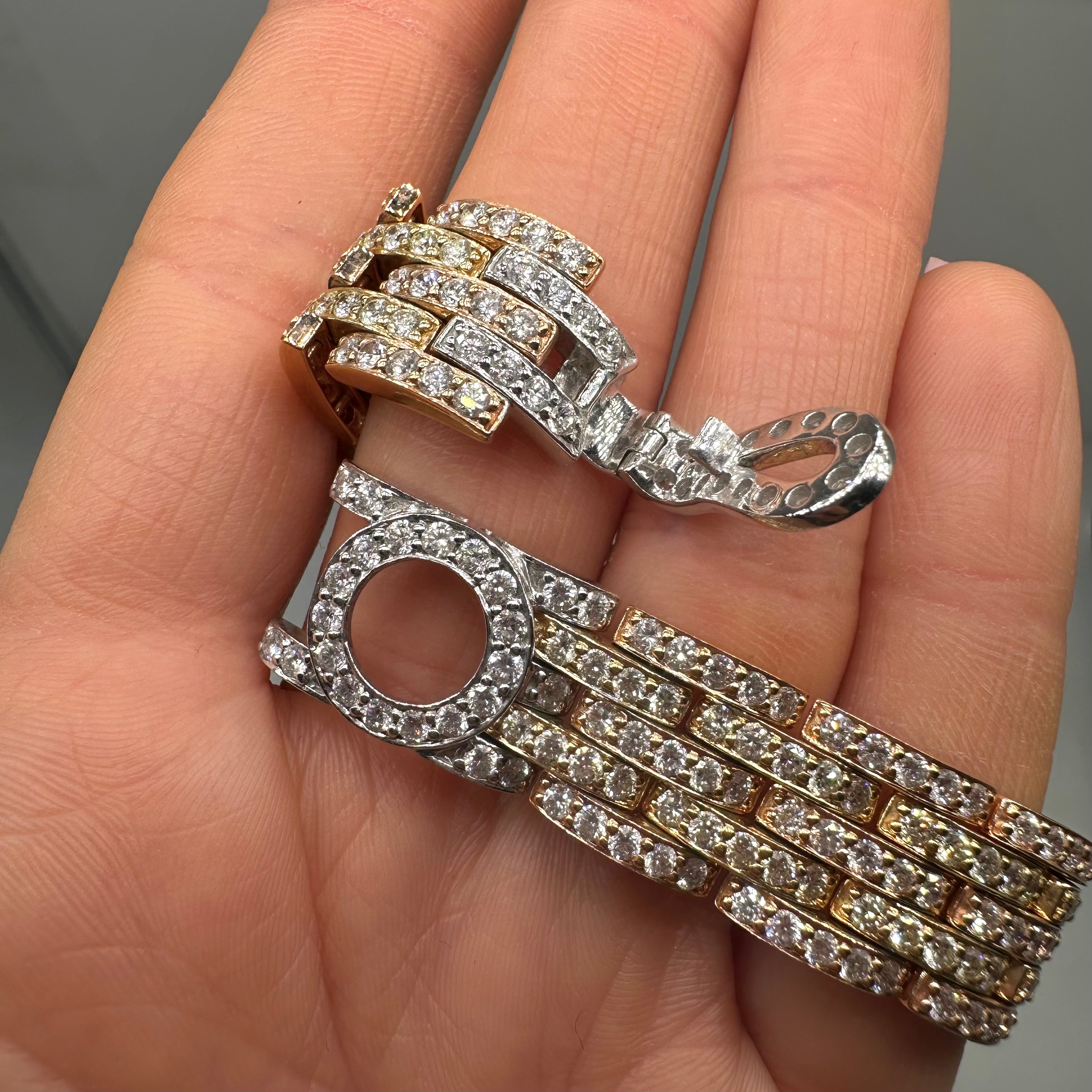 18K Two Tone Diamond Bracelet with Toggle Clasp – 13.67CT G/VS2 | DB024 IIJJJ