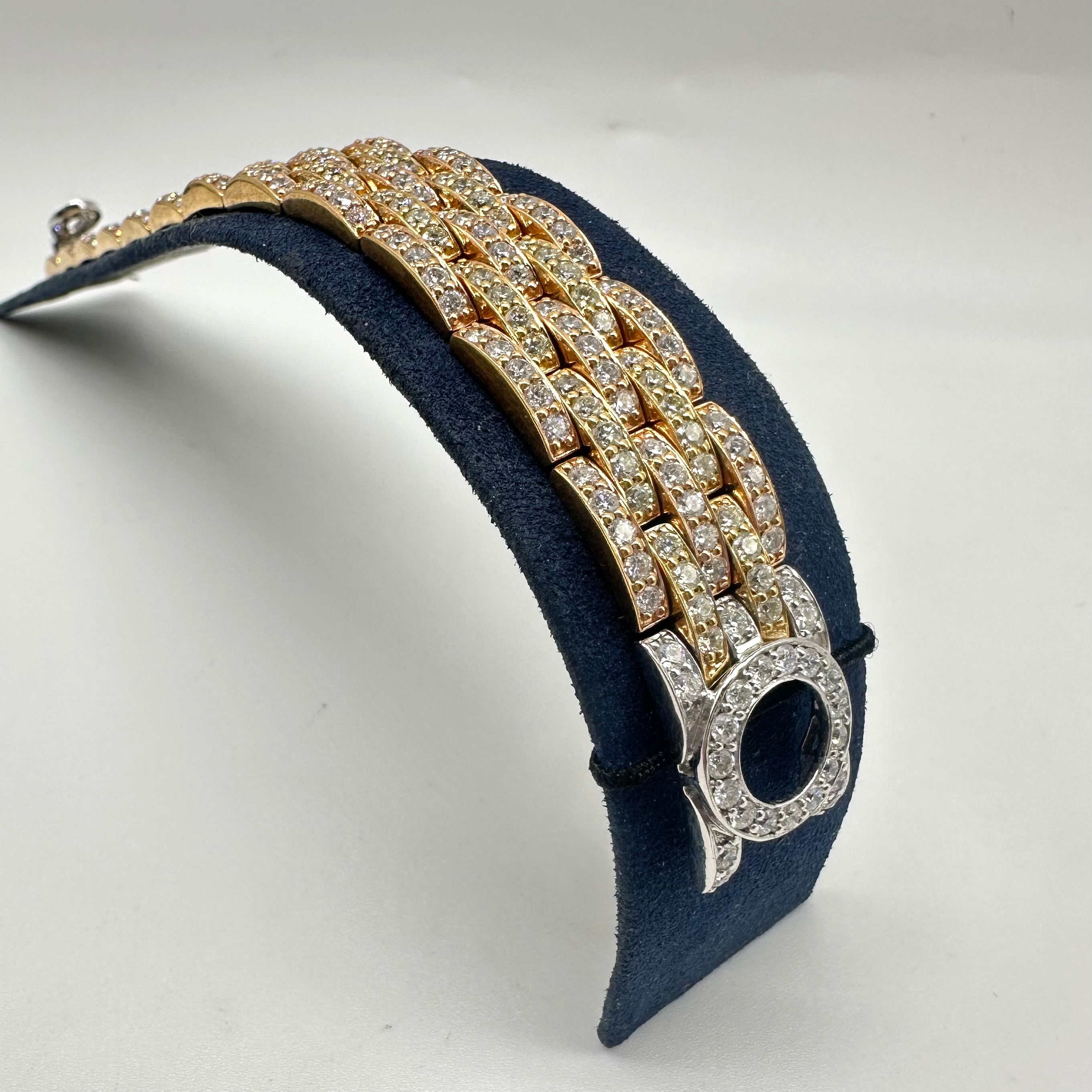 18K Two Tone Diamond Bracelet with Toggle Clasp – 13.67CT G/VS2 | DB024 IIJJJ