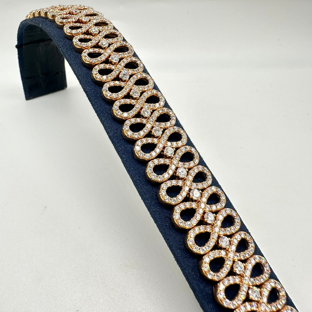 18K Rose Gold Infinity Diamond Bracelet – 12.76CT | DB0027 IGSTJ