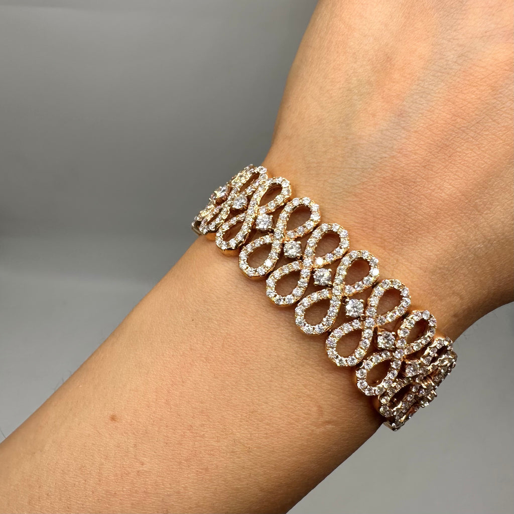 18K Rose Gold Infinity Diamond Bracelet – 12.76CT | DB0027 IGSTJ