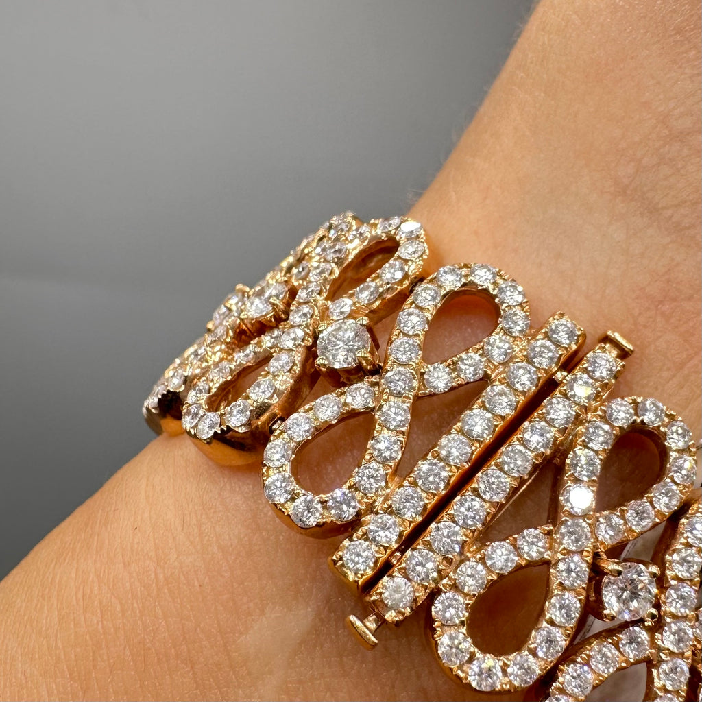 18K Rose Gold Infinity Diamond Bracelet – 12.76CT | DB0027 IGSTJ
