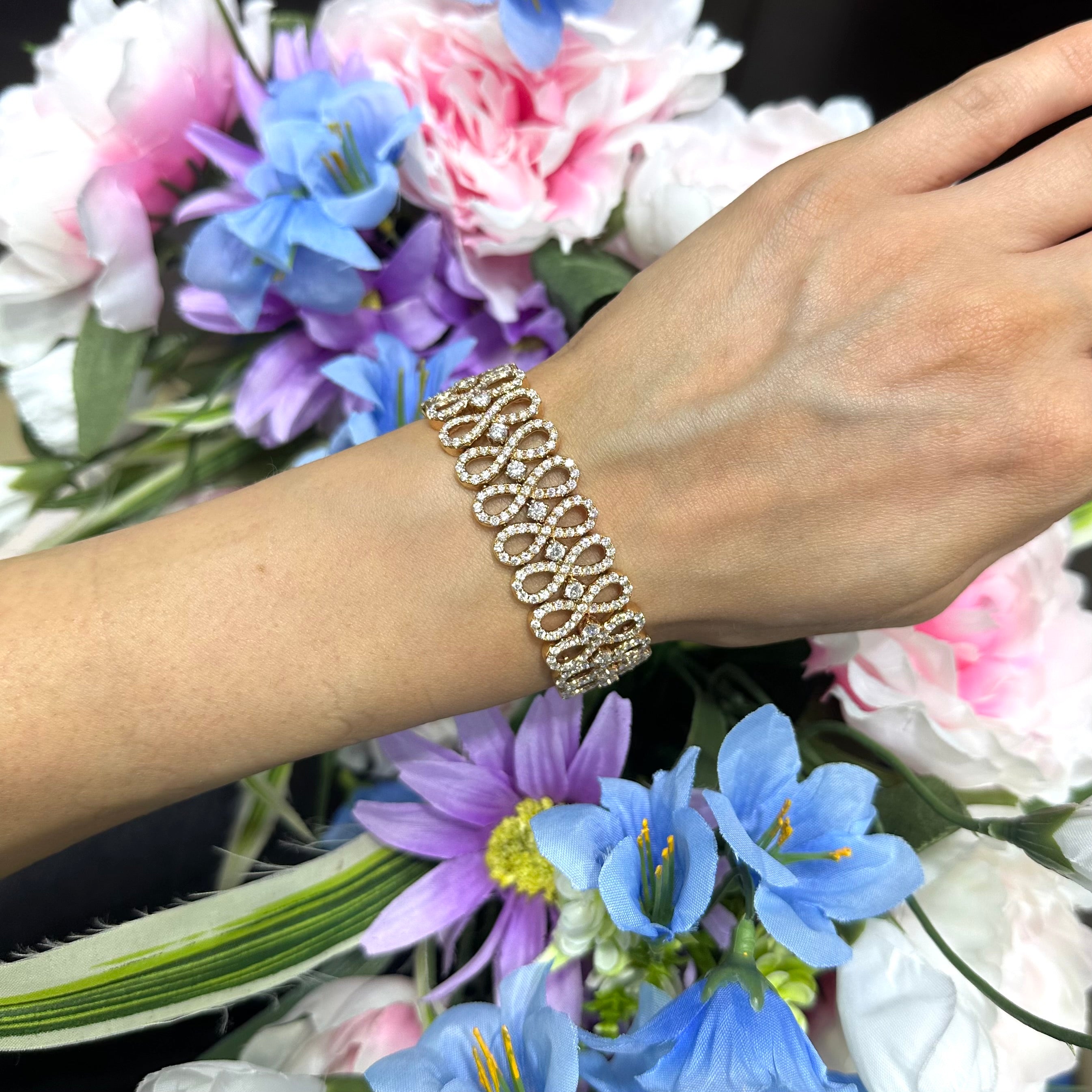18K Rose Gold Infinity Diamond Bracelet – 12.76CT | DB0027 IGSTJ