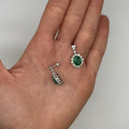 14K White Gold 4.03ct Emerald & 2.00ct Diamond Earrings EMER028 ISJJ
