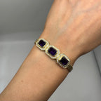 18K Yellow Gold Amethyst & Diamond Bracelet CBR0108 NIJJ