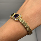 18K Yellow Gold Amethyst & Diamond Bracelet CBR0108 NIJJ