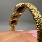 18K Yellow Gold Amethyst & Diamond Bracelet CBR0108 NIJJ