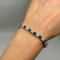 14K White Gold Bracelet with 6.30ct in Sapphires and 5.82ct in Diamonds SDB0036 LJTJ