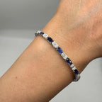 18K White Gold Bracelet with 1.44ct Diamonds and 5.78ct Sapphires SDB111 NJZL