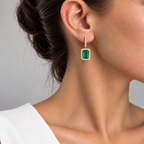 18K Yellow Gold Emerald & Diamond Earrings – 4.65 Ct Emeralds & 0.61 Ct Diamonds EMER019 NTJJ