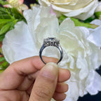 14K White Gold Royal Blue Sapphire & Diamond Halo Ring – 1.26CT Sapphire / 1.76CT Diamonds | SDR089