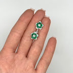 18KT White Gold Emerald & Diamond Earrings – EMER016 IGZN
