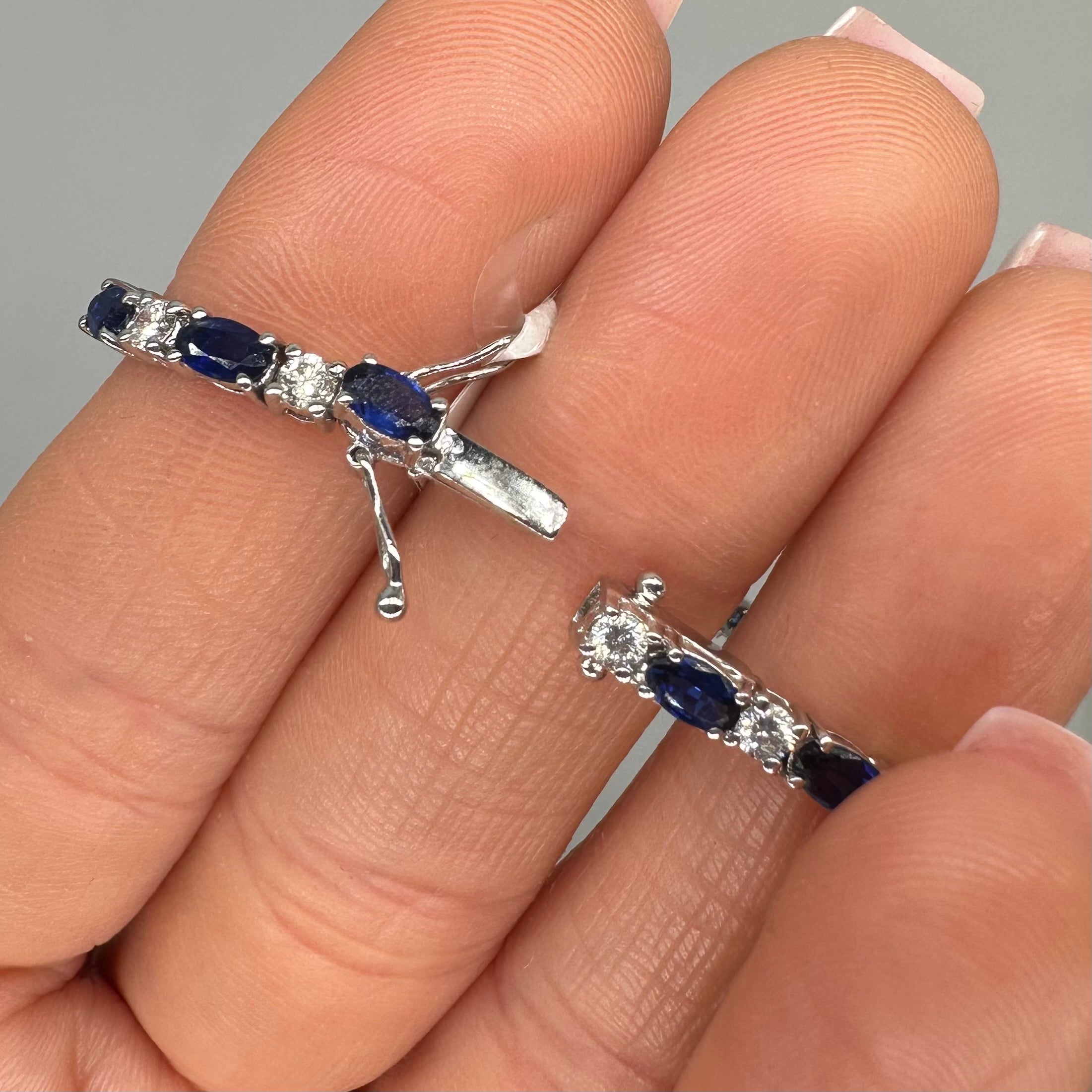 18K White Gold Bracelet with 1.56ct Diamonds and 6.10ct Sapphires FB20640BS-1 GLTJ
