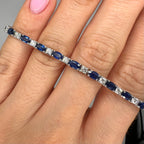 18K White Gold Bracelet with 1.56ct Diamonds and 6.10ct Sapphires FB20640BS-1 GLTJ