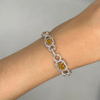18K White Gold Bracelet with 2.38ct Diamonds and 4.99ct Yellow Sapphires SDB0043 GETJ