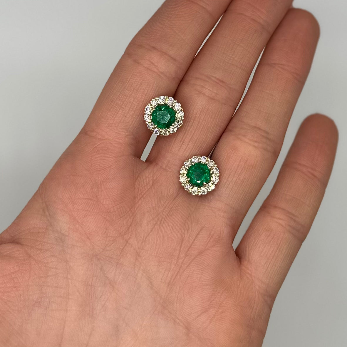 14K Yellow Gold Emerald & Diamond Earrings — 2.48ct Emeralds, 1.20ct Diamonds EMER030 NTJJ