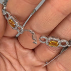 18K White Gold Bracelet with 2.38ct Diamonds and 4.99ct Yellow Sapphires SDB0043 GETJ