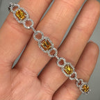 18K White Gold Bracelet with 2.38ct Diamonds and 4.99ct Yellow Sapphires SDB0043 GETJ
