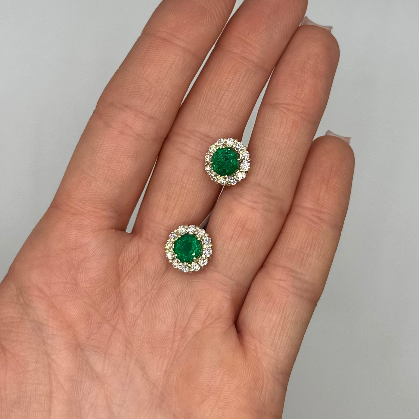 14K Yellow Gold Emerald & Diamond Earrings — 2.48ct Emeralds, 1.20ct Diamonds EMER030 NTJJ