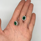 14K White Gold Emerald & Diamond Earrings — 5.76ct Emeralds, 1.80ct Diamonds EMER017 NZJJ